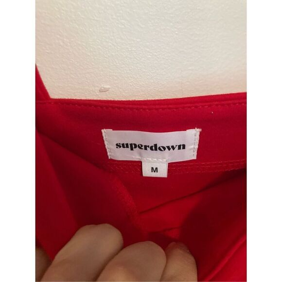 Superdown Rockie One‎ Shoulder Dress in Red - Picture 3 of 4